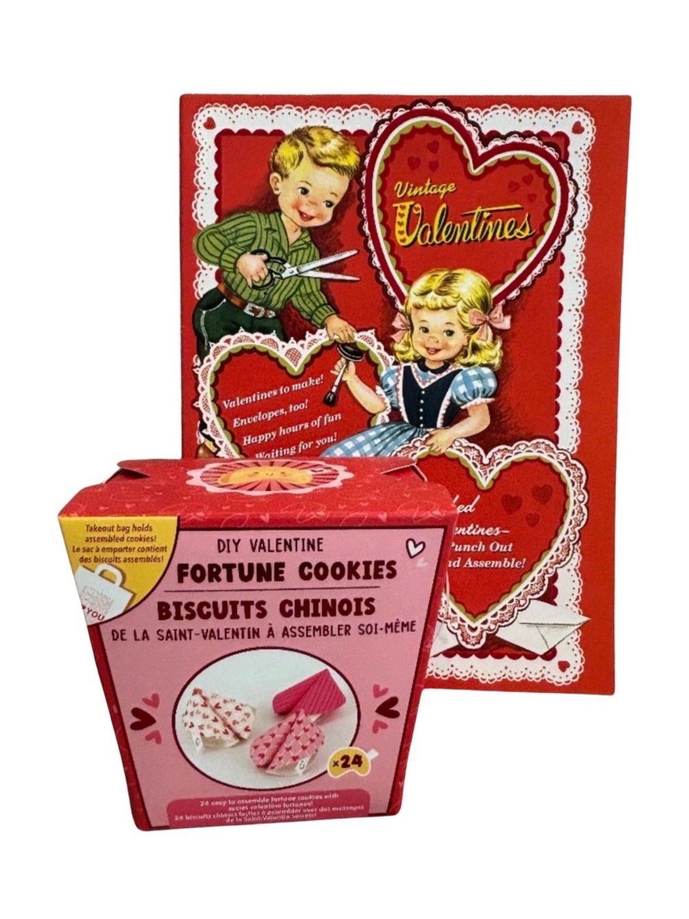 Valentine’s DIY Fortune Cookie Kit & Bonus Vintage Valentine’s Pop Out Book
